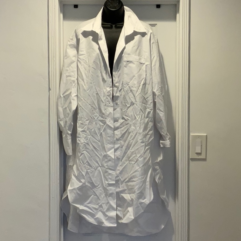 Zara white button down shirt dress